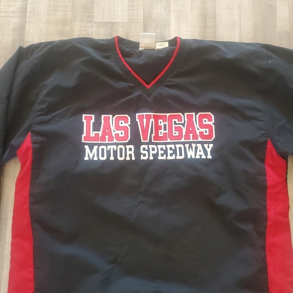 Las Vegas Motor speedway Racing Jacket VTG Mens Large Black Lightweight NASCAR - Picture 3 of 10
